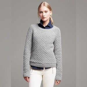Banana Republic Gray Italian Yarn Knit Merino Wool Alpaca Blend Sweater size L